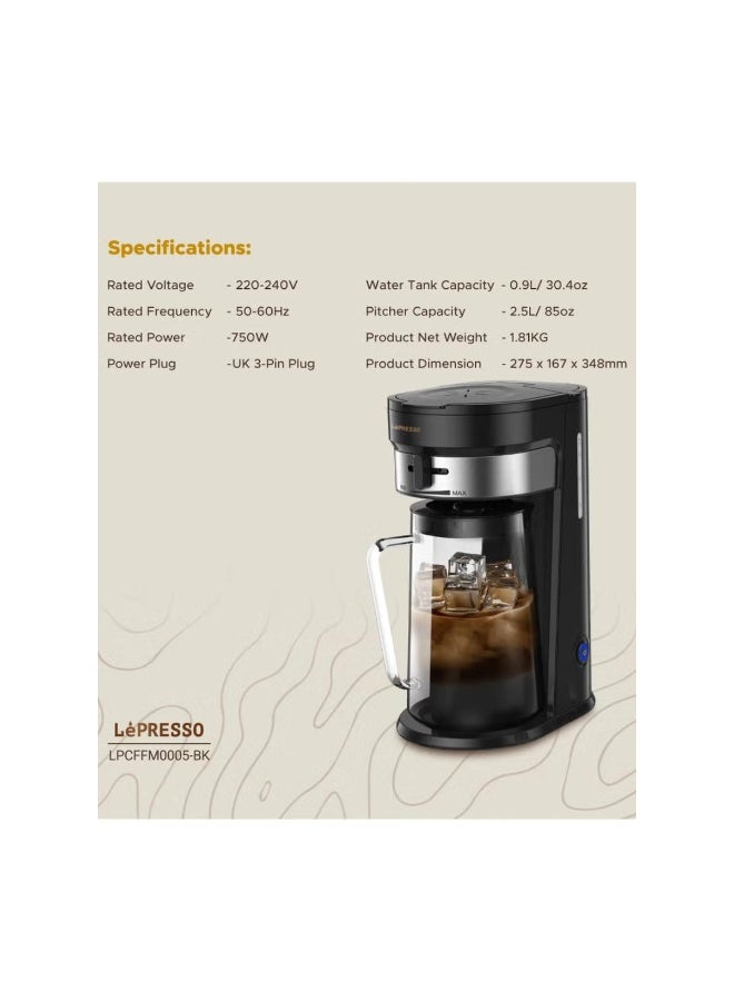 LePresso Cold Brew Coffee & Tea Machine 2.5L with One-Tap Brewing & Adjustable Strength - Image 5